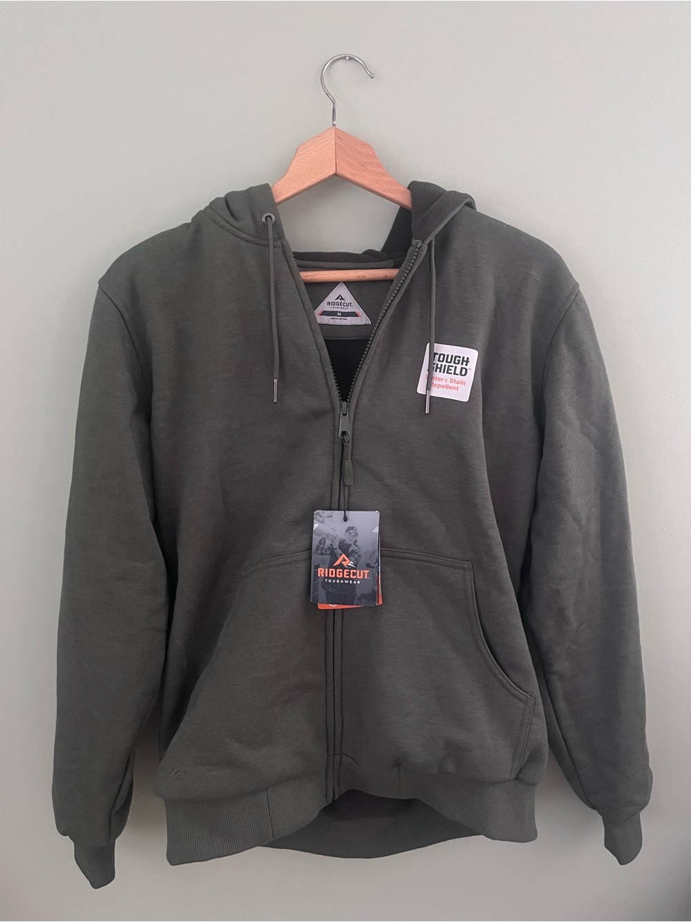 Ridgecut Men's Olive Green Lightweight Hooded Zip-Up Jacket